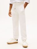 Alb Pantaloni Jogger Regular Din Fleece Periat  Copii unisex