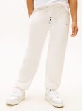 Alb Pantaloni Jogger Regular Din Fleece Periat  Copii unisex