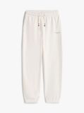 Alb Pantaloni Jogger Regular Din Fleece Periat  Copii unisex