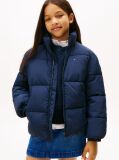 Blue Geaca Puffer Cu Logo Steag Pe Spate  Copii unisex