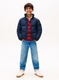 Blue Geaca Puffer Cu Logo Steag Pe Spate  Copii unisex
