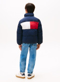 Blue Geaca Puffer Cu Logo Steag Pe Spate  Copii unisex