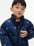 Blue Colour-Blocked Ripstop Hooded Puffer Jacket  Kids Unisex