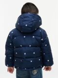 Blue Colour-Blocked Ripstop Hooded Puffer Jacket  Kids Unisex