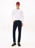 Alb Tricou Cu Maneca Lunga Slim Fit  Barbati