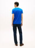 Blue Tricou Slim Fit Cu Steag Brodat  Barbati