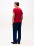 Rosu Tricou Slim Fit Cu Steag Brodat  Barbati