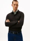 Negru Tricou Polo Cu Maneca Lunga 1985 Collection Slim Fit  Barbati