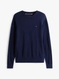 Blue Cotton Cashmere Crew Neck Jumper  Men