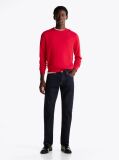 Rosu Jumper Din Bumbac Si Casmir Crew Neck  Barbati