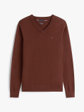Brown V-Neck Regular Fit Jumper  Men