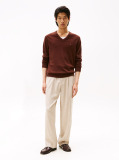 Brown V-Neck Regular Fit Jumper  Men