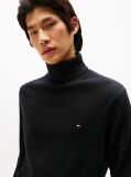Black Cotton Cashmere Roll Neck Jumper  Men