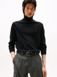 Black Cotton Cashmere Roll Neck Jumper  Men