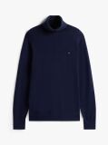 Blue Jumper Din Bumbac Si Casmir Roll Neck  Barbati