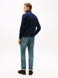 Blue Jumper Din Bumbac Si Casmir Roll Neck  Barbati