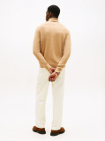Brown Cotton Cashmere Roll Neck Jumper  Men