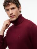 Rosu Jumper Din Bumbac Si Casmir Roll Neck  Barbati
