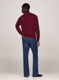 Rosu Jumper Din Bumbac Si Casmir Roll Neck  Barbati