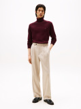 Red Cotton Cashmere Roll Neck Jumper  Men