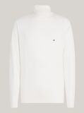 White Cotton Cashmere Roll Neck Jumper  Men