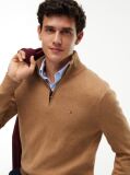 Brown Zip-Neck Jumper  Men