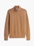 Brown Zip-Neck Jumper  Men