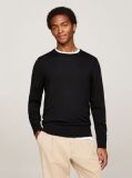Black Smart Casual Fine Merino Wool Jumper  Men