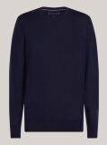 Blue Smart Casual Fine Merino Wool Jumper  Men