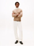 Bej Jumper Cu Guler Rotund Din Tricot  Barbati