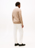 Bej Jumper Cu Guler Rotund Din Tricot  Barbati