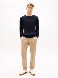 Blue Jumper Cu Guler Rotund Din Tricot  Barbati