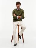 Verde Jumper Cu Guler Rotund Din Tricot  Barbati