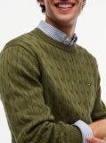 Verde Jumper Cu Guler Rotund Din Tricot  Barbati