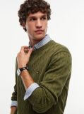 Verde Jumper Cu Guler Rotund Din Tricot  Barbati