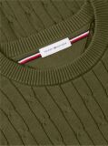 Verde Jumper Cu Guler Rotund Din Tricot  Barbati