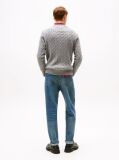 Gri Jumper Cu Guler Rotund Din Tricot  Barbati