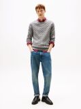 Gri Jumper Cu Guler Rotund Din Tricot  Barbati