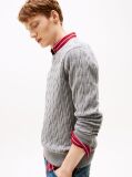 Gri Jumper Cu Guler Rotund Din Tricot  Barbati