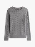 Gri Jumper Cu Guler Rotund Din Tricot  Barbati