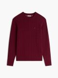 Rosu Jumper Cu Guler Rotund Din Tricot  Barbati
