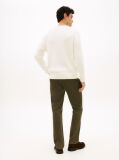 Beige Cable Knit Crew Neck Jumper  Men