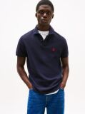 Blue Tricou Polo Cu Monograma Th  Barbati