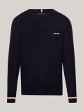 Blue Global Stripe Cuff Logo Jumper  Men