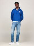Blue Stand Collar Water Resistant Reversible Windbreaker Jacket  Men