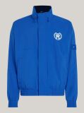 Blue Stand Collar Water Resistant Reversible Windbreaker Jacket  Men