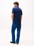 Blue Short Sleeve Regular Fit Linen Shirt  Men