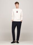 Beige Vertical Flag Embroidery Sweatshirt  Men