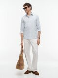 Blue Camasa Oxford Regular Fit Cu Dungi  Barbati