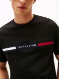 Negru Tricou Cu Guler Rotund Si Panou Cu Logo  Barbati